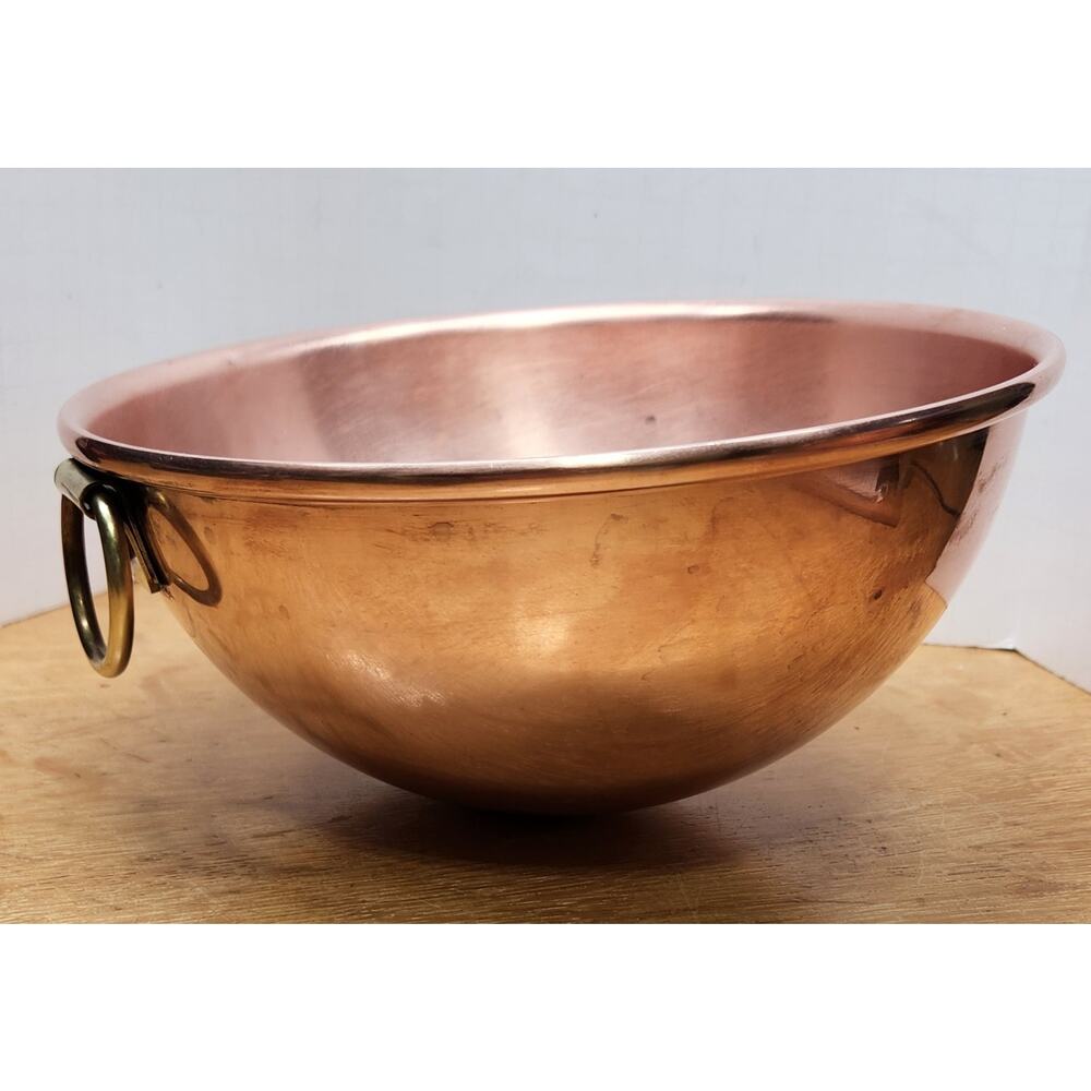Vintage‎ Unbranded Copper Mixing Bowl 8.5" & 10.5" Culinary Baking Cooking